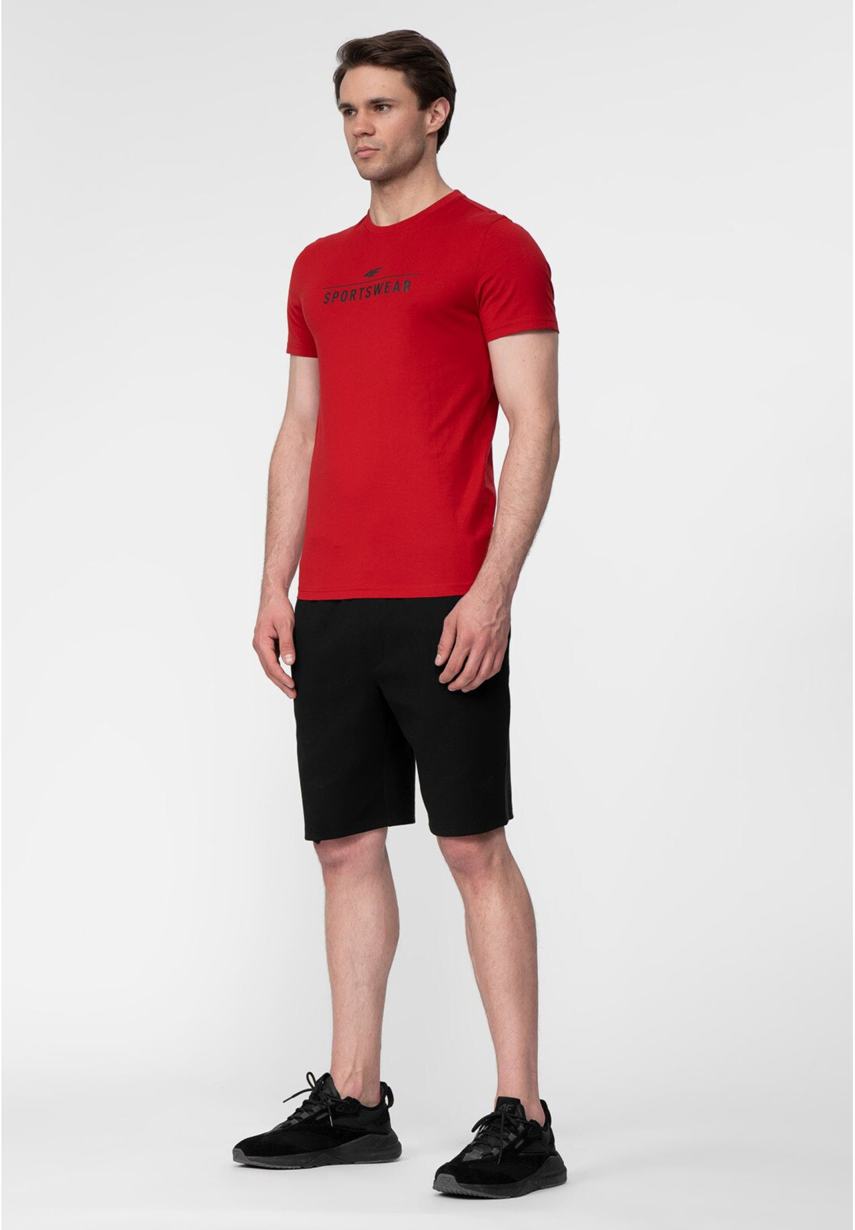 Koszulka Męska 4F T-shirt Sportowy Czerwony H4L22-TSM354