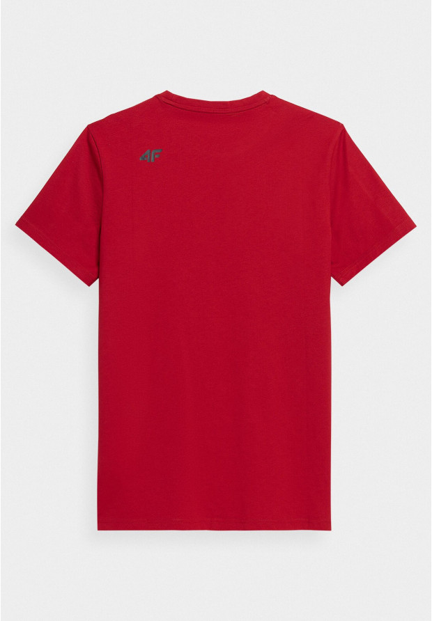 Koszulka Męska 4F T-shirt Sportowy Czerwony H4L22-TSM354