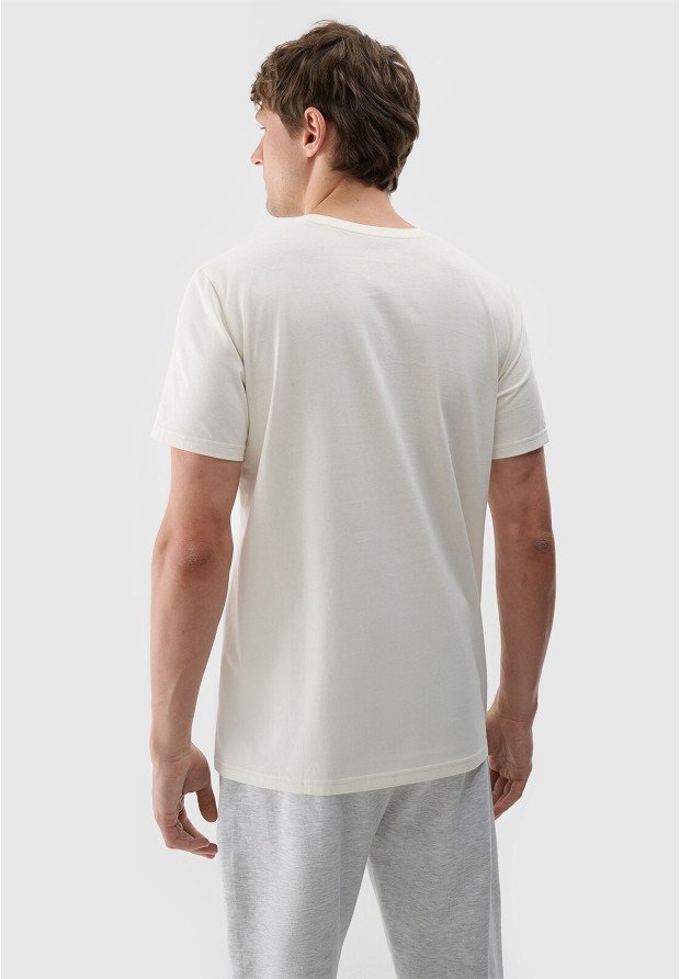 Koszulka Męska 4F T-shirt Basic Regular Beżowy 4FRSS24TTSHM2063