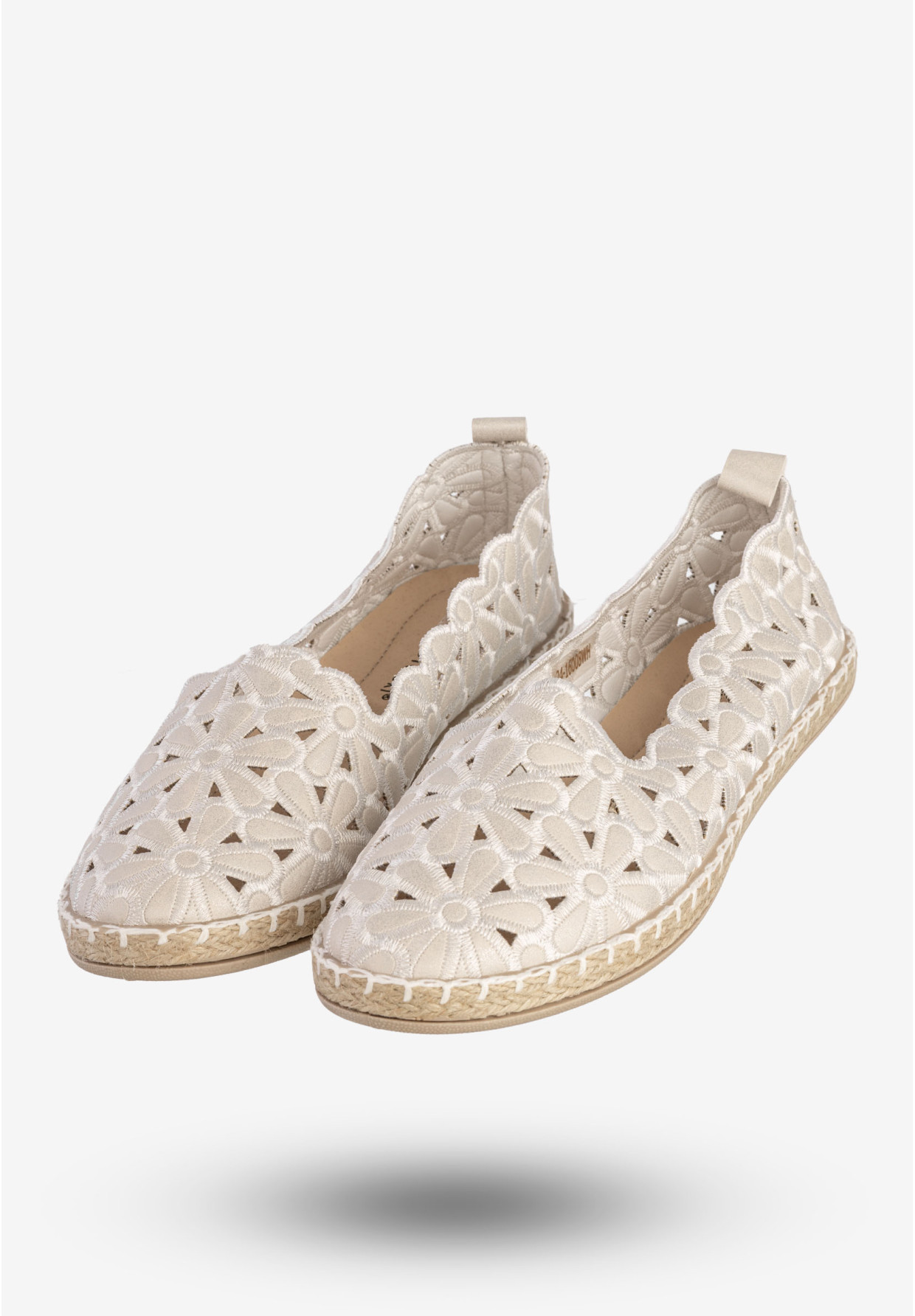 Baleriny Damskie Espadryle Eleganckie Buty Białe Potocki 24-16008WH