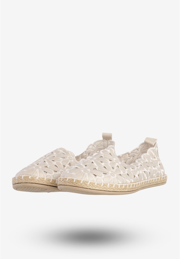 Baleriny Damskie Espadryle Eleganckie Buty Białe Potocki 24-16008WH