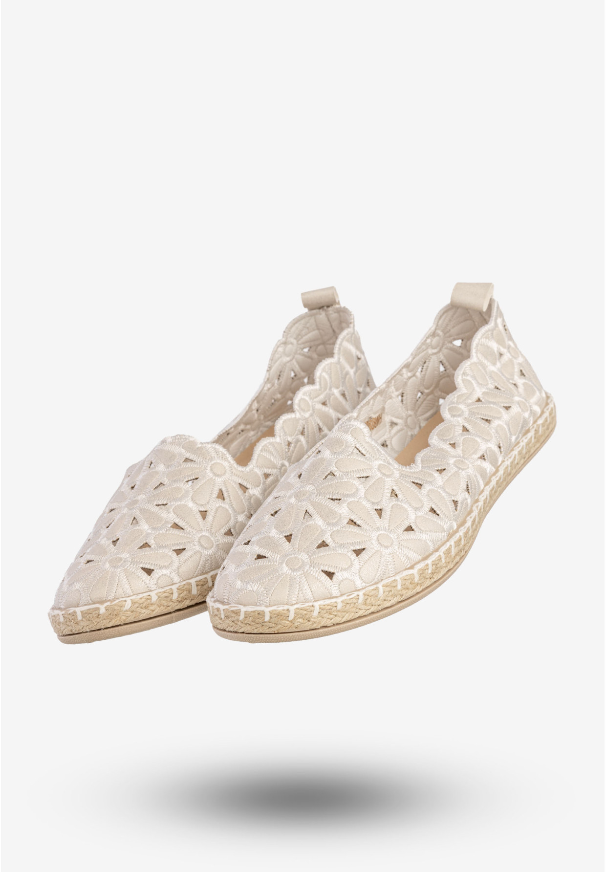 Baleriny Damskie Espadryle Eleganckie Buty Białe Potocki 24-16008WH