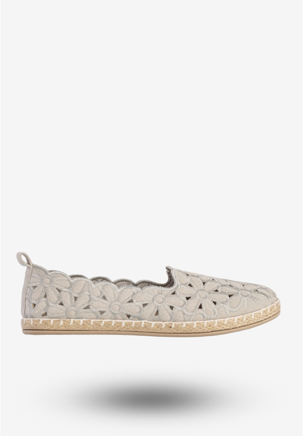 Baleriny Damskie Espadryle Eleganckie Buty Szare Potocki 24-16008GR