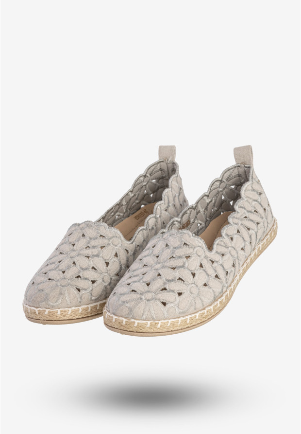 Baleriny Damskie Espadryle Eleganckie Buty Szare Potocki 24-16008GR