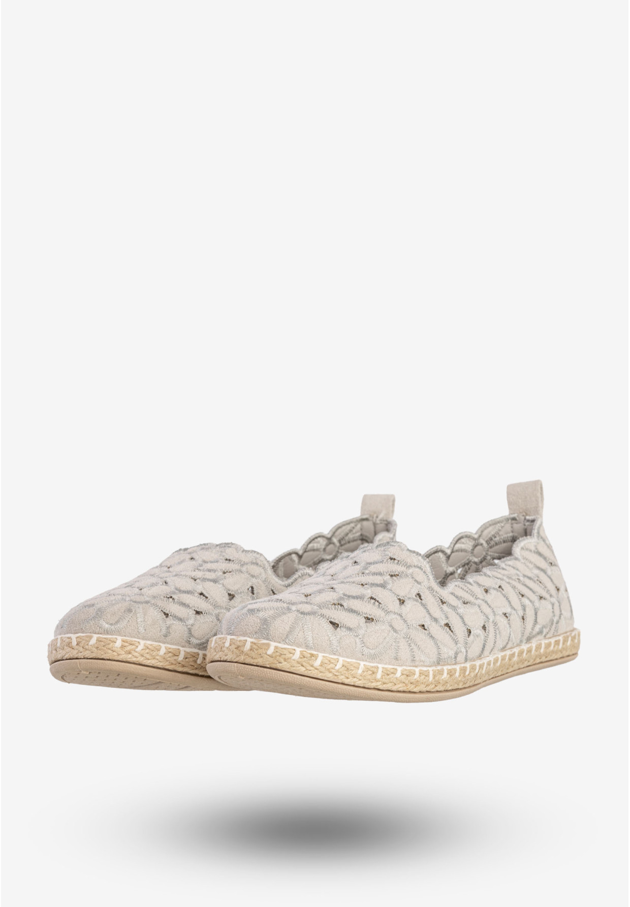 Baleriny Damskie Espadryle Eleganckie Buty Szare Potocki 24-16008GR