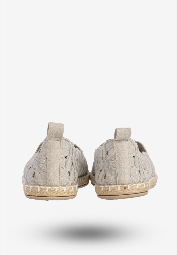 Baleriny Damskie Espadryle Eleganckie Buty Szare Potocki 24-16008GR