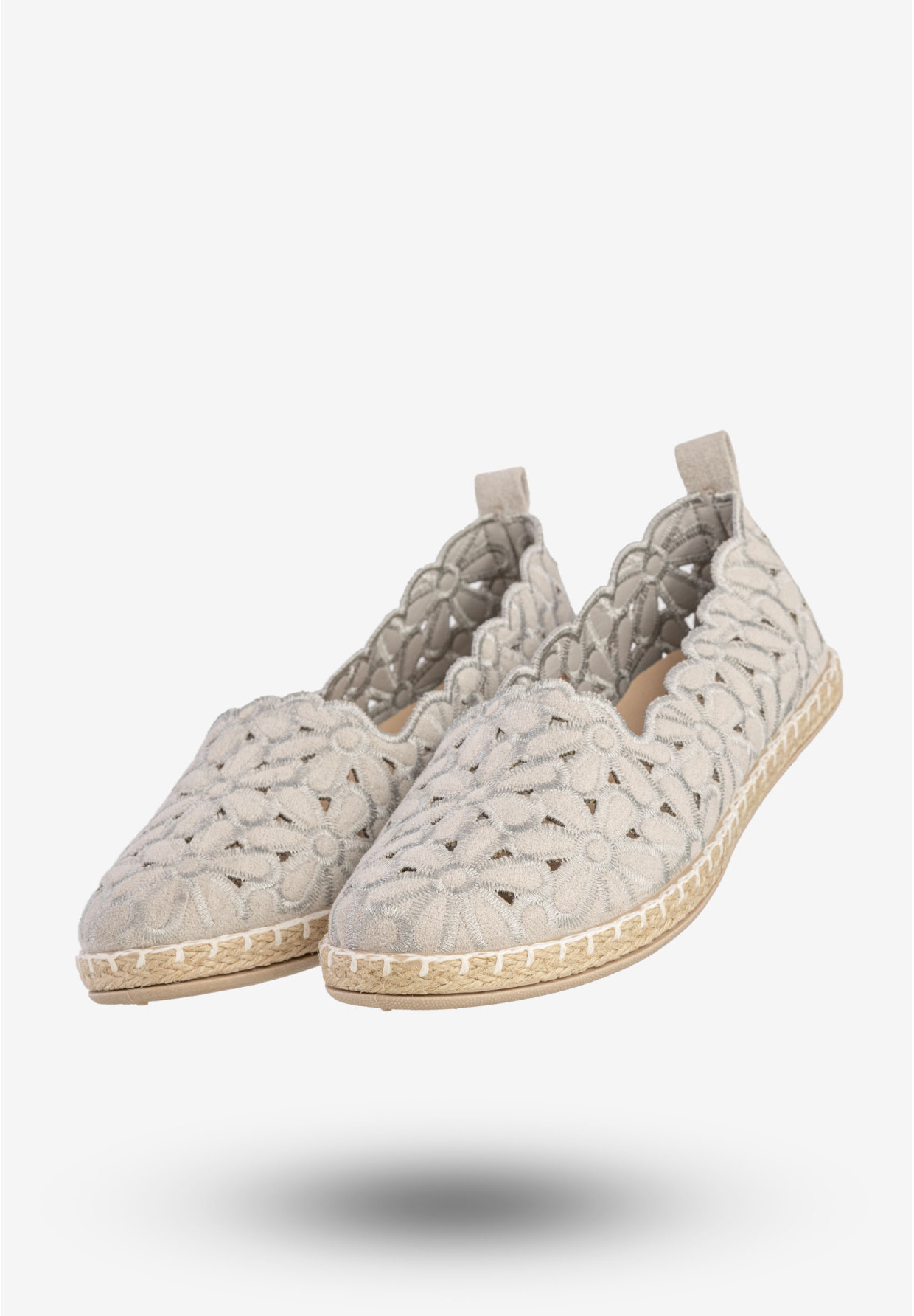 Baleriny Damskie Espadryle Eleganckie Buty Szare Potocki 24-16008GR