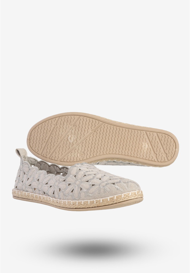 Baleriny Damskie Espadryle Eleganckie Buty Szare Potocki 24-16008GR