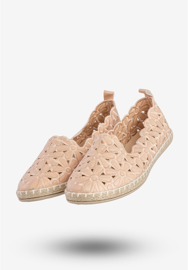 Baleriny Damskie Espadryle Eleganckie Buty Beżowe Potocki 24-16008BG