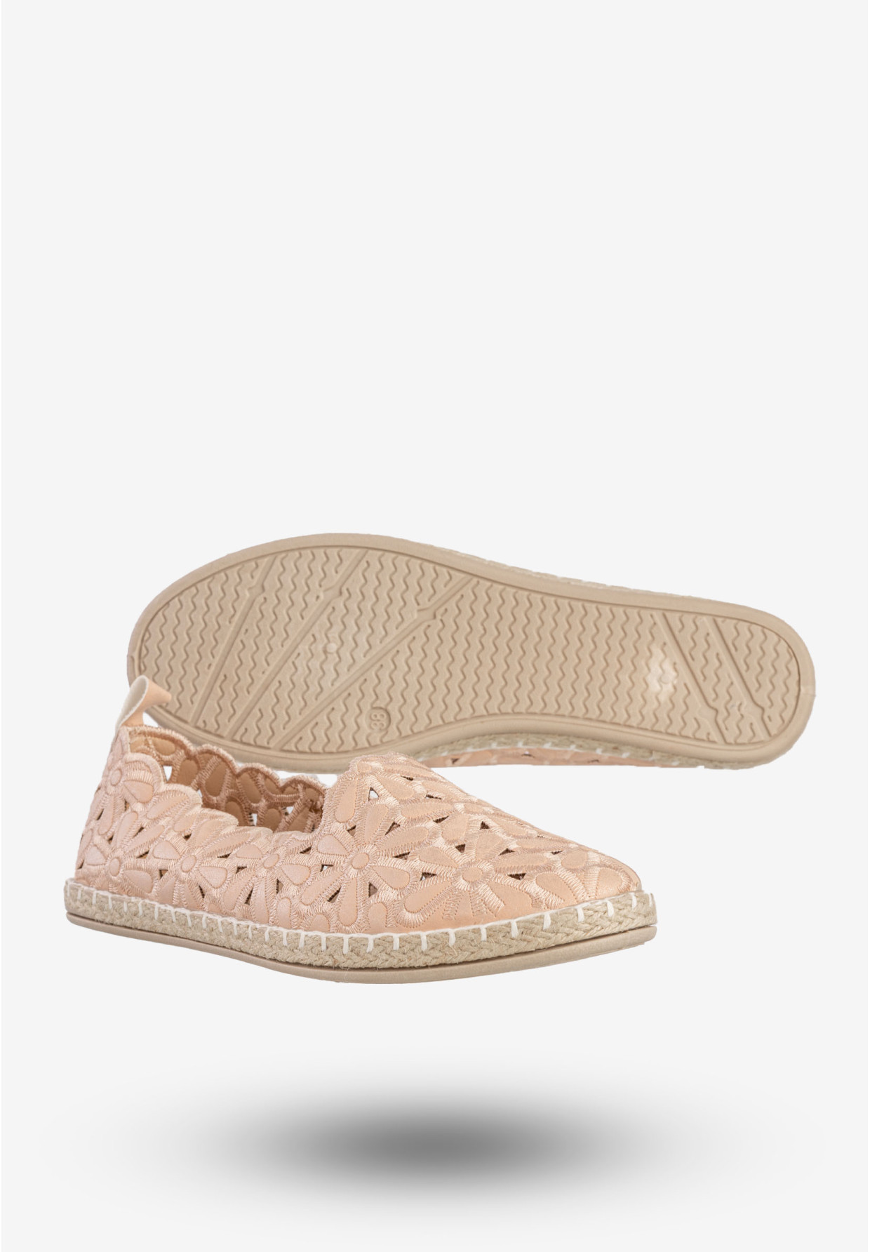 Baleriny Damskie Espadryle Eleganckie Buty Beżowe Potocki 24-16008BG