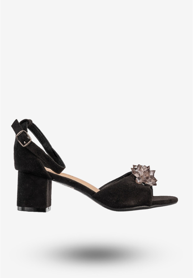 Sandały Damskie Eleganckie Buty Na Obcasie Czarne Potocki 23-20019BK