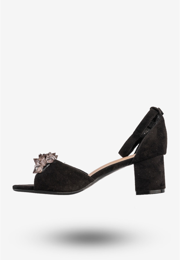 Sandały Damskie Eleganckie Buty Na Obcasie Czarne Potocki 23-20019BK
