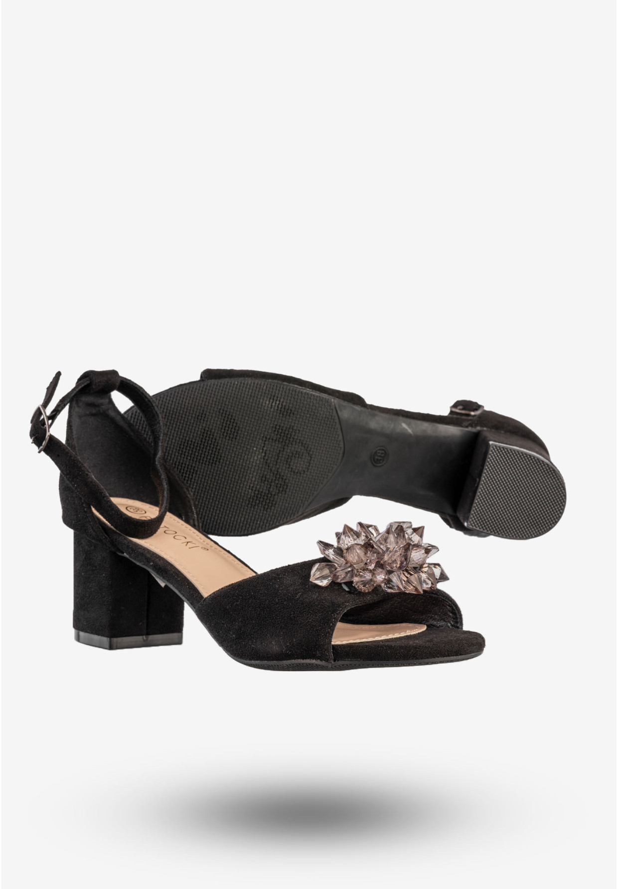 Sandały Damskie Eleganckie Buty Na Obcasie Czarne Potocki 23-20019BK
