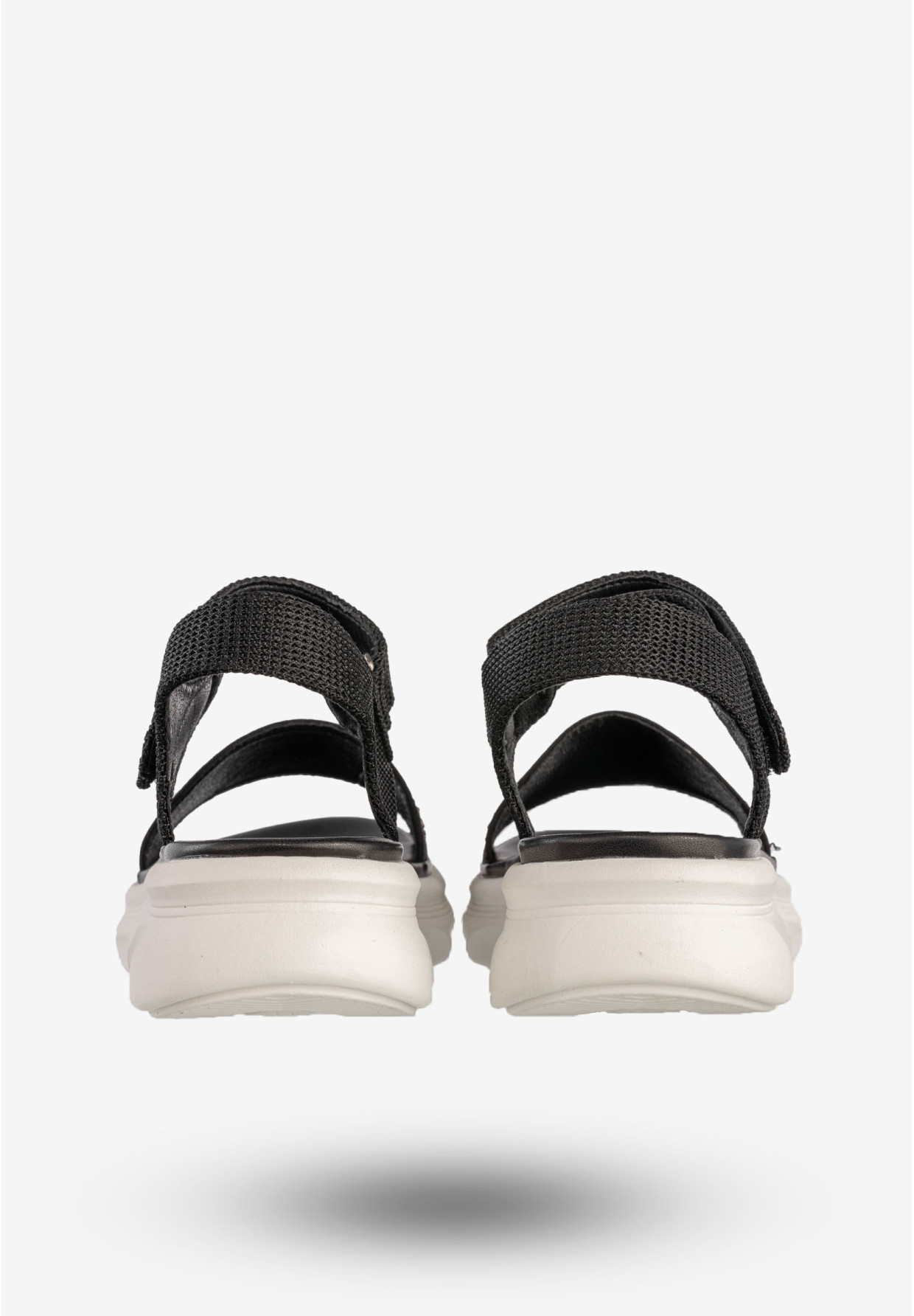 Sandały Damskie Na Platformie Na Rzepy Buty Czarne Potocki 24-03303BK