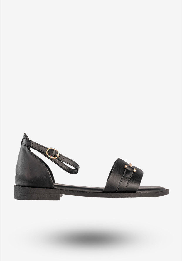 Sandały Damskie Ekoskóra Buty Stylowe Czarne Potocki 24-21322BK