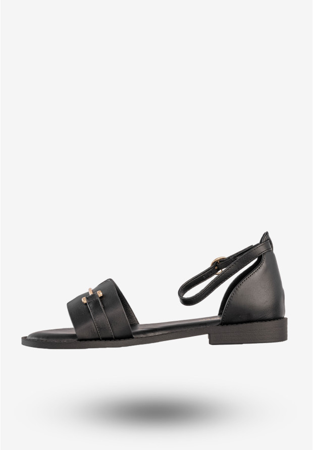 Sandały Damskie Ekoskóra Buty Stylowe Czarne Potocki 24-21322BK