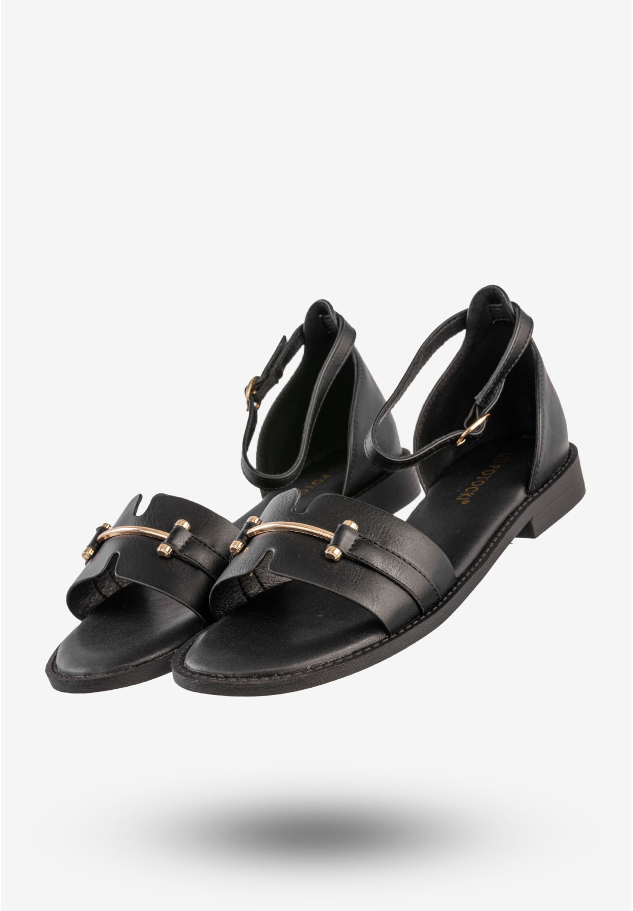 Sandały Damskie Ekoskóra Buty Stylowe Czarne Potocki 24-21322BK