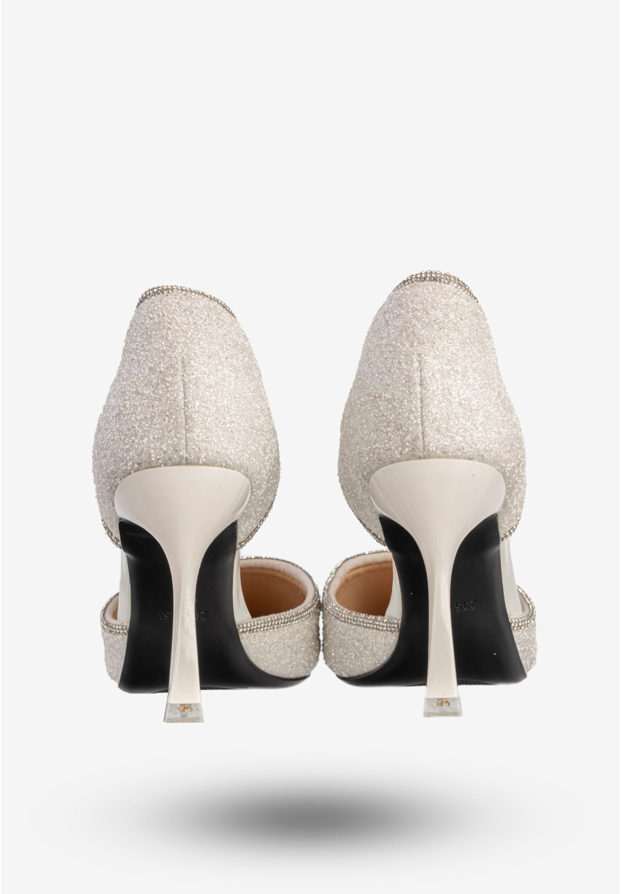 Szpilki Damskie Ekoskóra Błyszczące Buty Na Obcasie Białe Minglong Shoes 252-61B