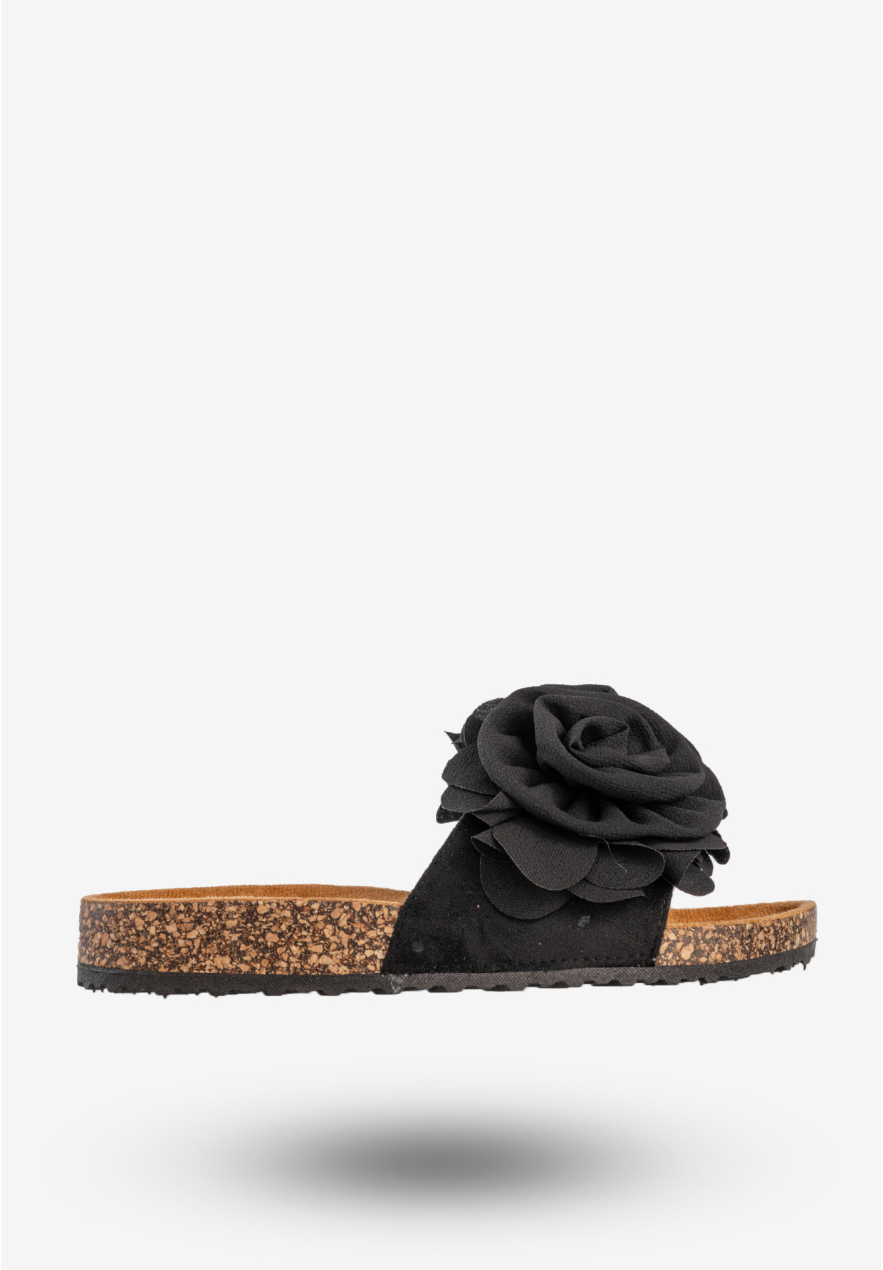 Klapki Damskie Z Kwiatem Buty Na Wiosnę Lato Czarne Ciaodea 2N15C-P1621-01
