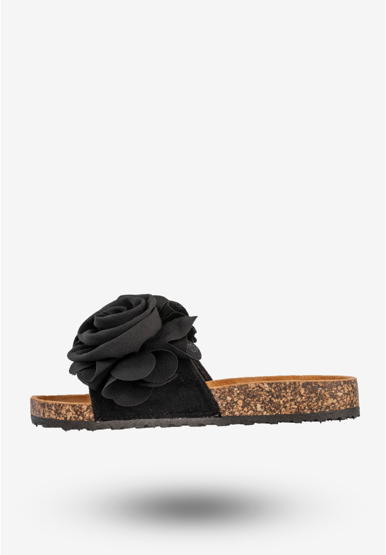 Klapki Damskie Z Kwiatem Buty Na Wiosnę Lato Czarne Ciaodea 2N15C-P1621-01