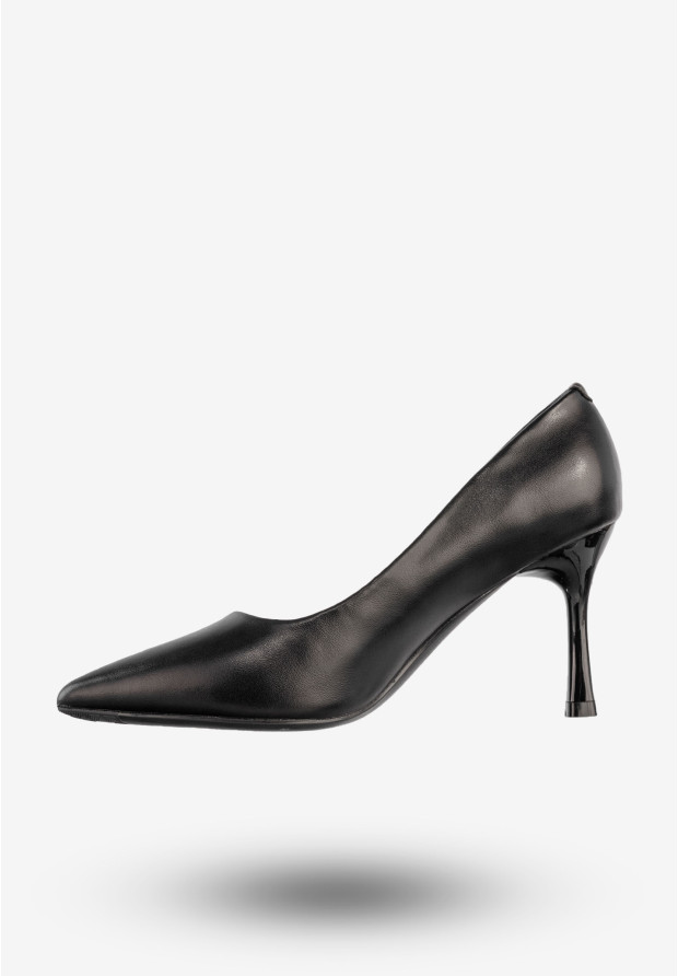 Szpilki Damskie Ekoskóra Klasyczne Buty Na Obcasie Czarne YJG X2406