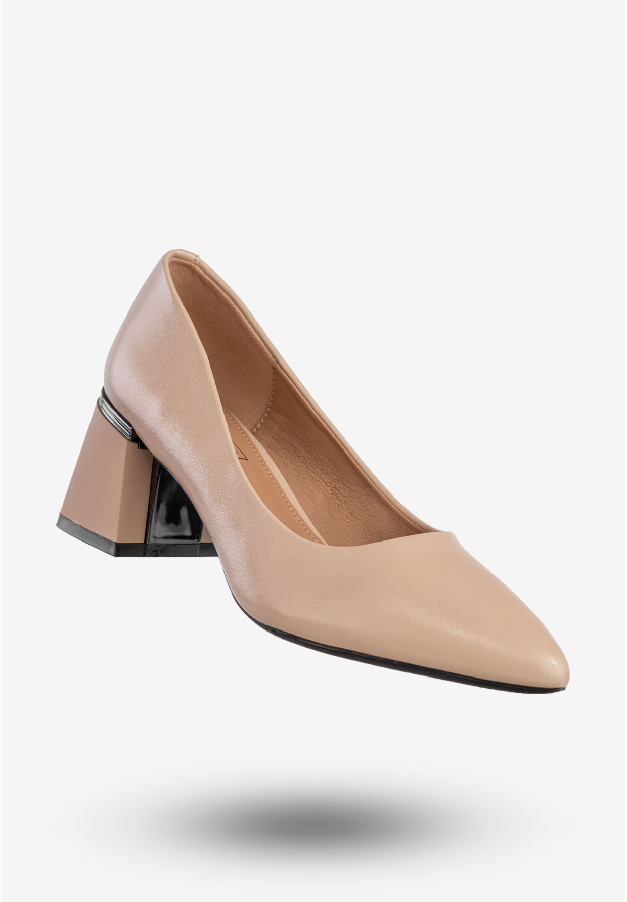 Czółenka Damskie Ekoskóra Eleganckie Buty Na Obcasie Beżowe YJG 2404-2
