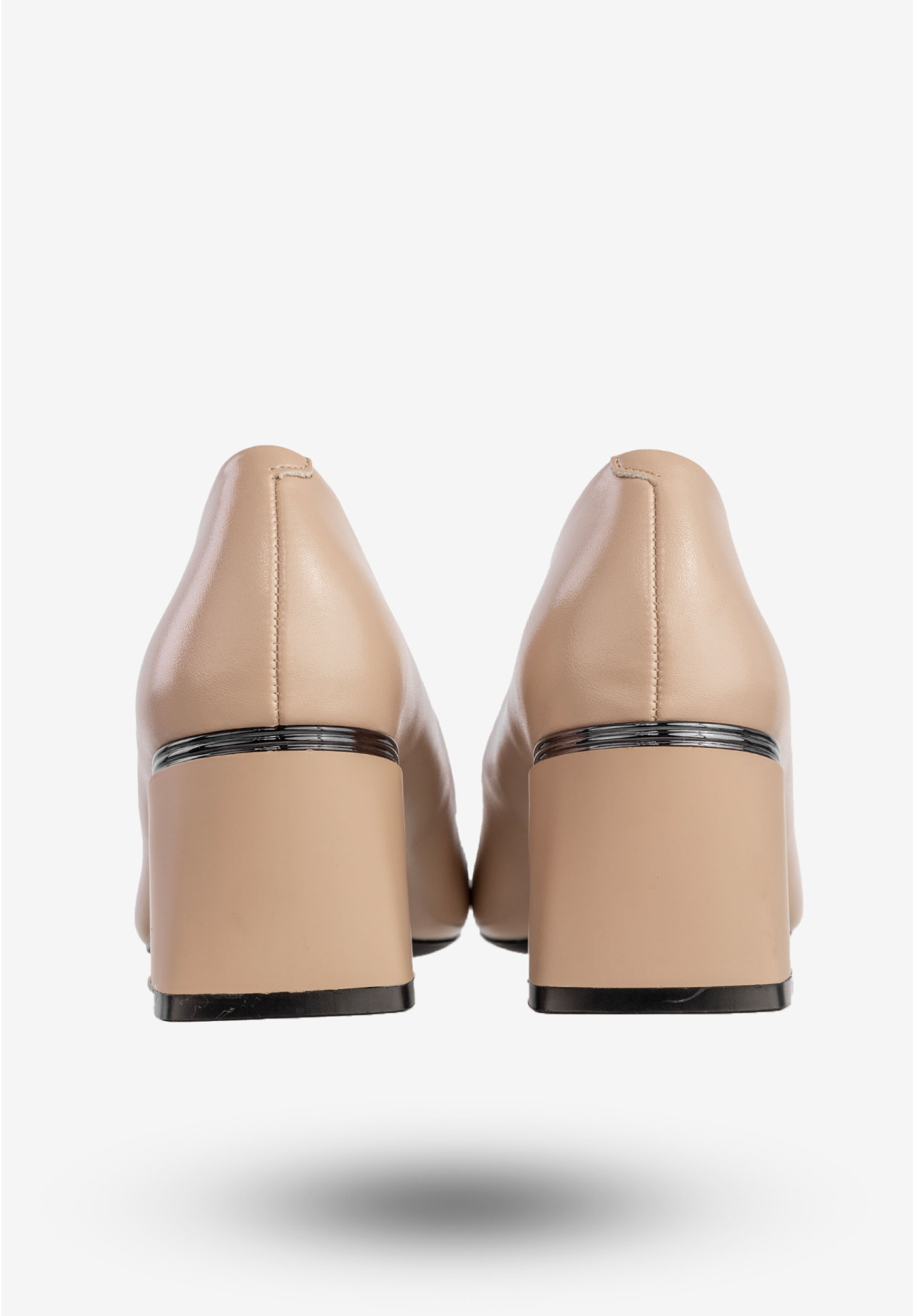 Czółenka Damskie Ekoskóra Eleganckie Buty Na Obcasie Beżowe YJG 2404-2