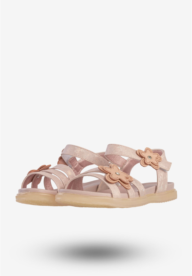 Sandały Dziewczęce Ekoskóra Buty Na Rzepy Eleganckie Różowe Apawwa GX473