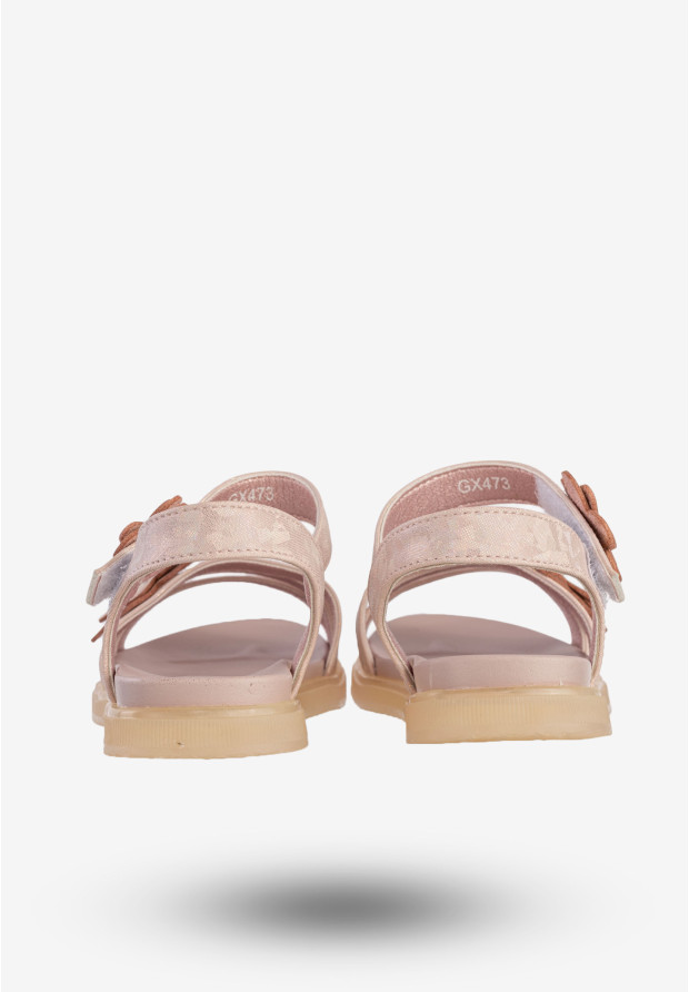 Sandały Dziewczęce Ekoskóra Buty Na Rzepy Eleganckie Różowe Apawwa GX473