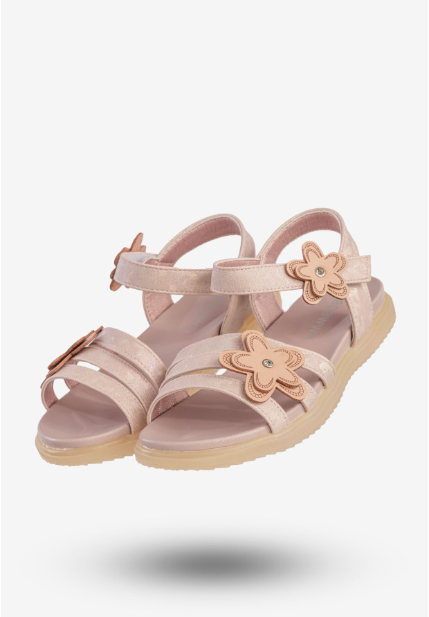 Sandały Dziewczęce Ekoskóra Buty Na Rzepy Eleganckie Różowe Apawwa GX473