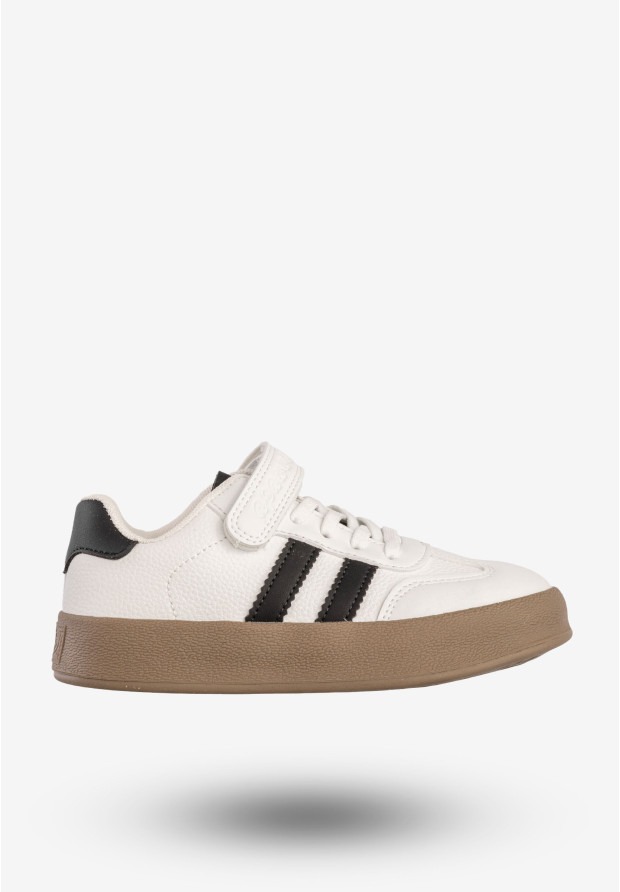Sneakersy Dziecięce Ekoskóra Buty Sportowe Na Rzepy Białe Apawwa N1315R