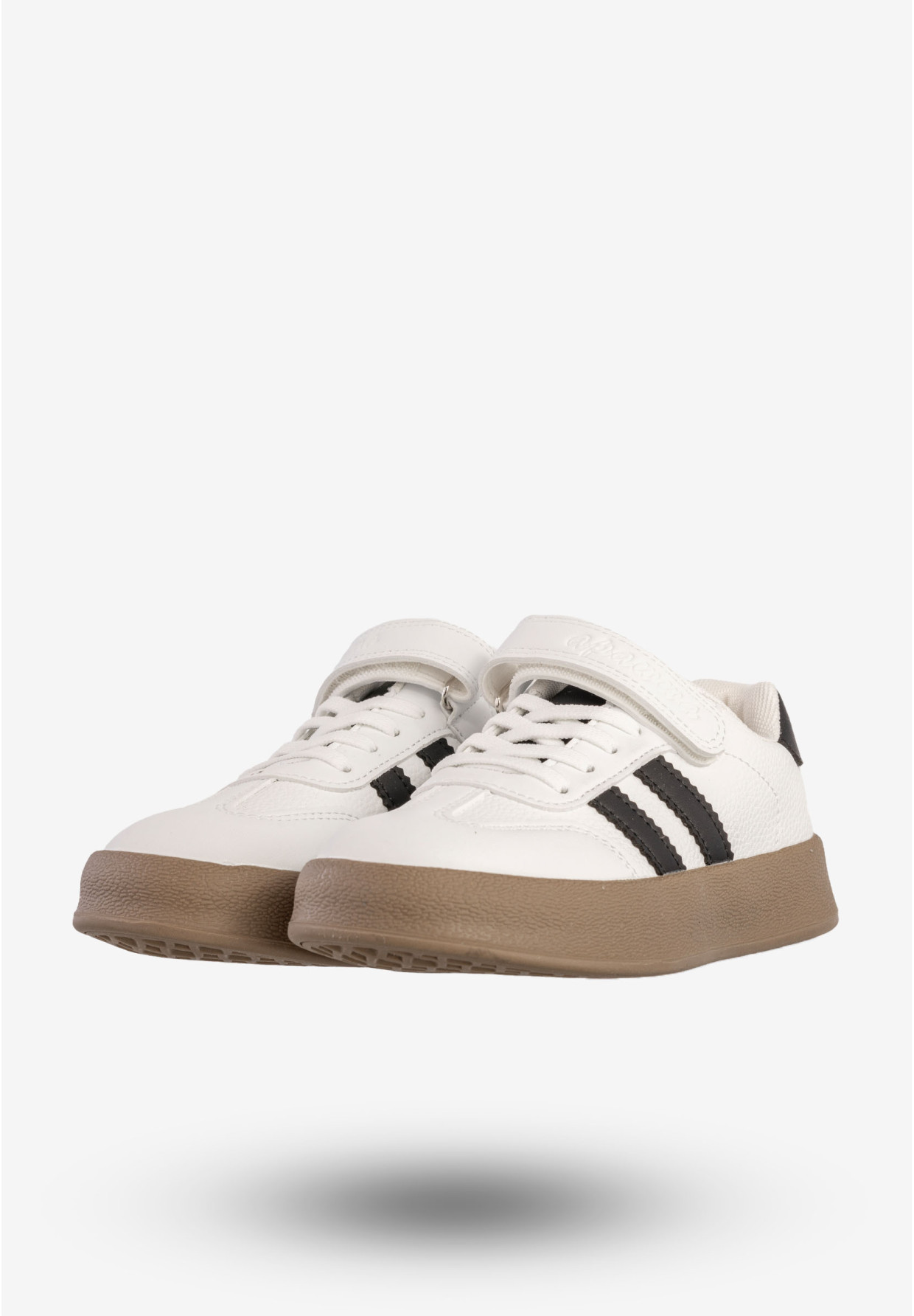 Sneakersy Dziecięce Ekoskóra Buty Sportowe Na Rzepy Białe Apawwa N1315R