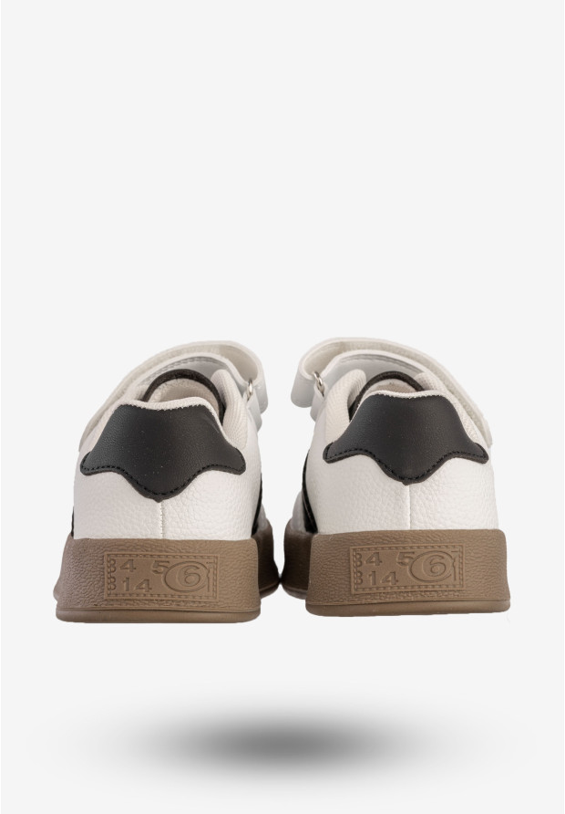 Sneakersy Dziecięce Ekoskóra Buty Sportowe Na Rzepy Białe Apawwa N1315R