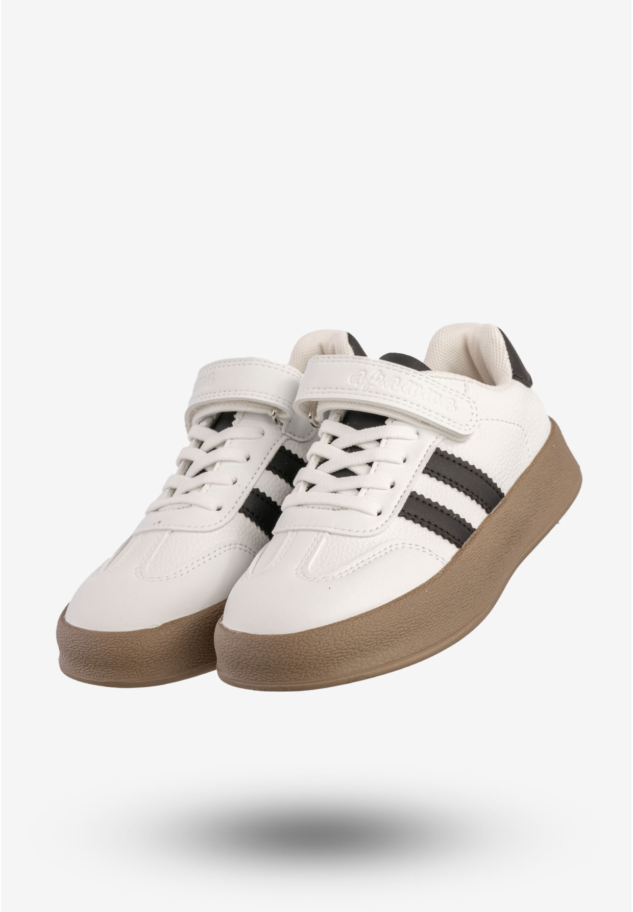 Sneakersy Dziecięce Ekoskóra Buty Sportowe Na Rzepy Białe Apawwa N1315R