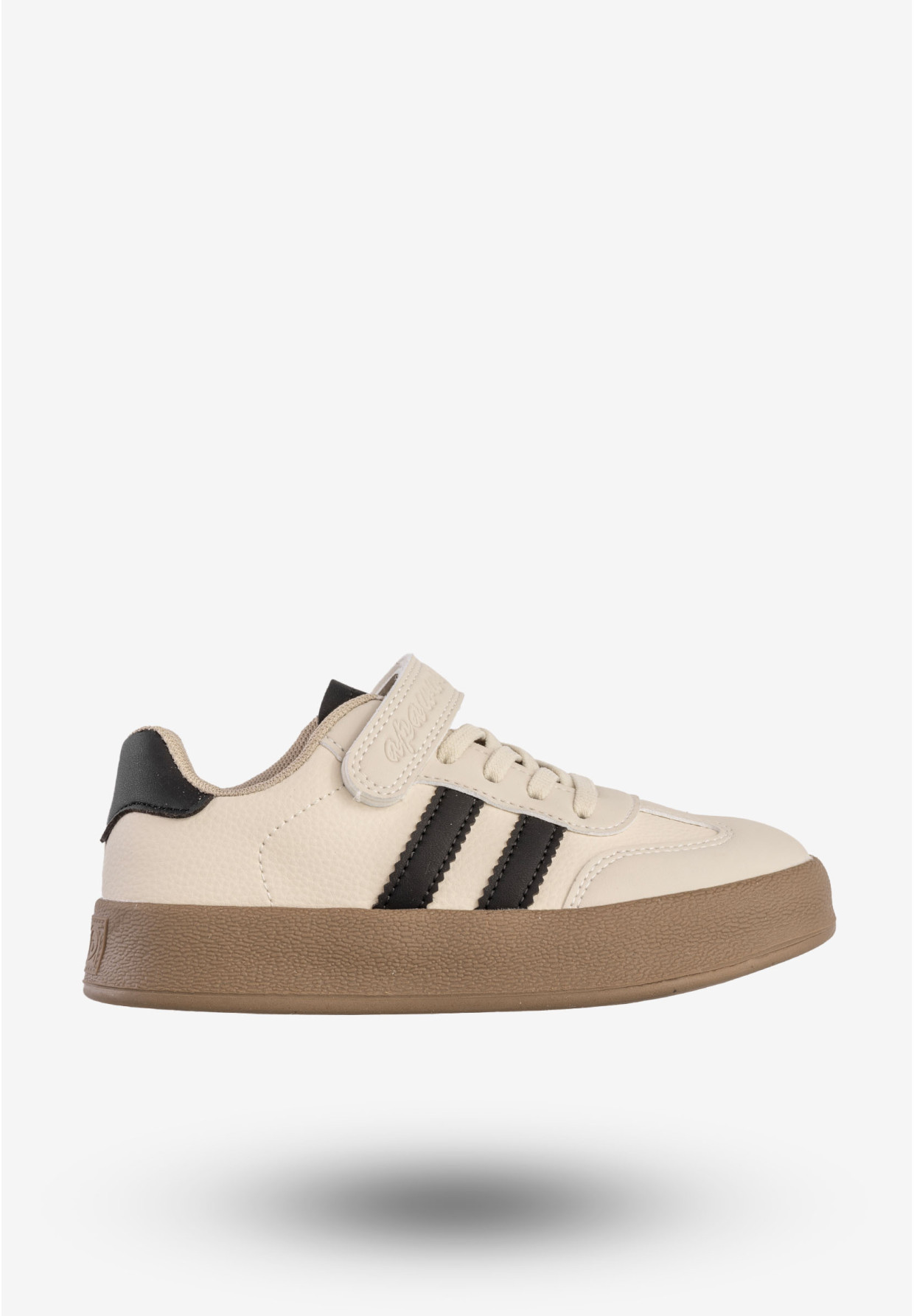 Sneakersy Dziecięce Ekoskóra Buty Sportowe Na Rzepy Beżowe Apawwa N1315R