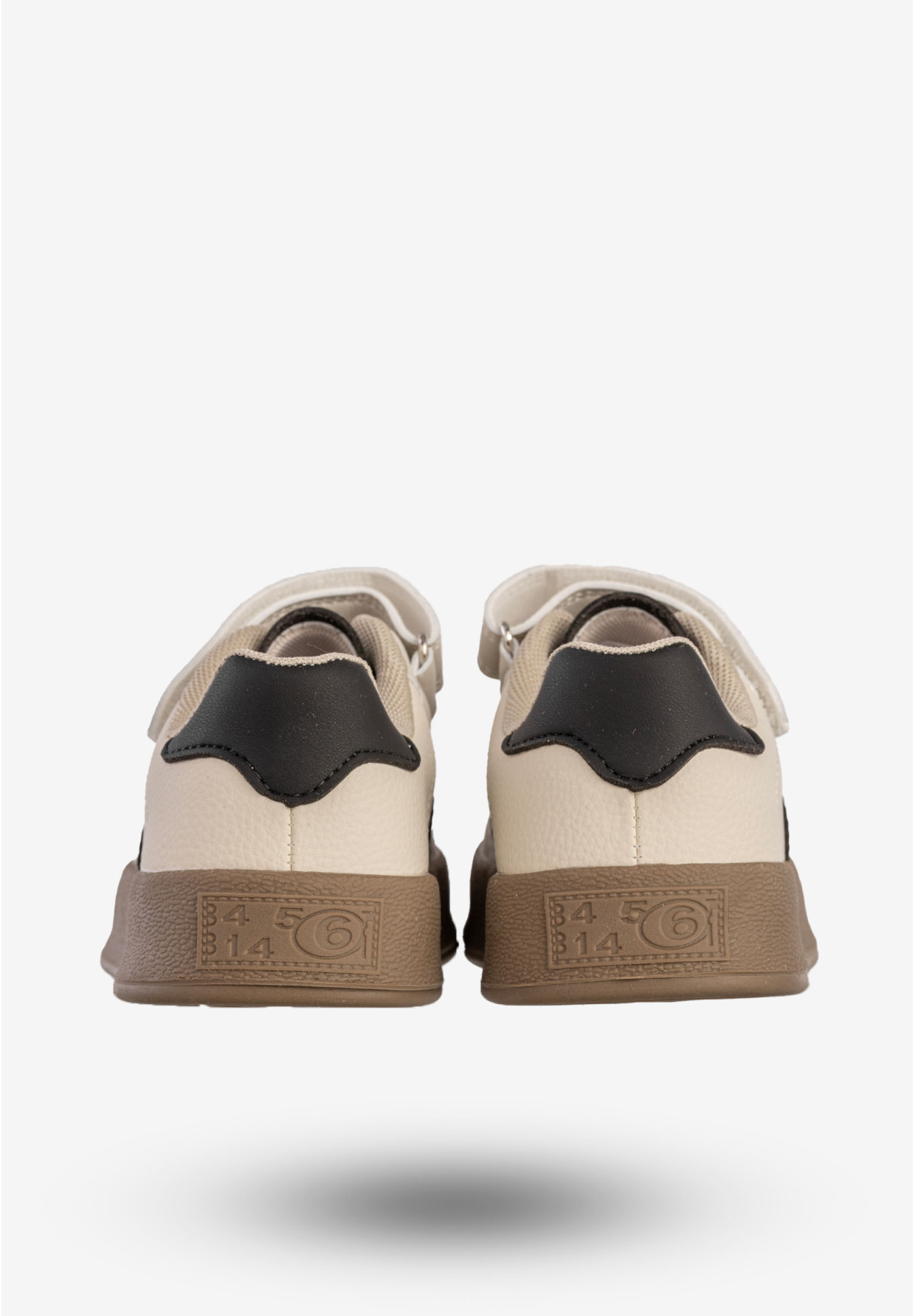 Sneakersy Dziecięce Ekoskóra Buty Sportowe Na Rzepy Beżowe Apawwa N1315R