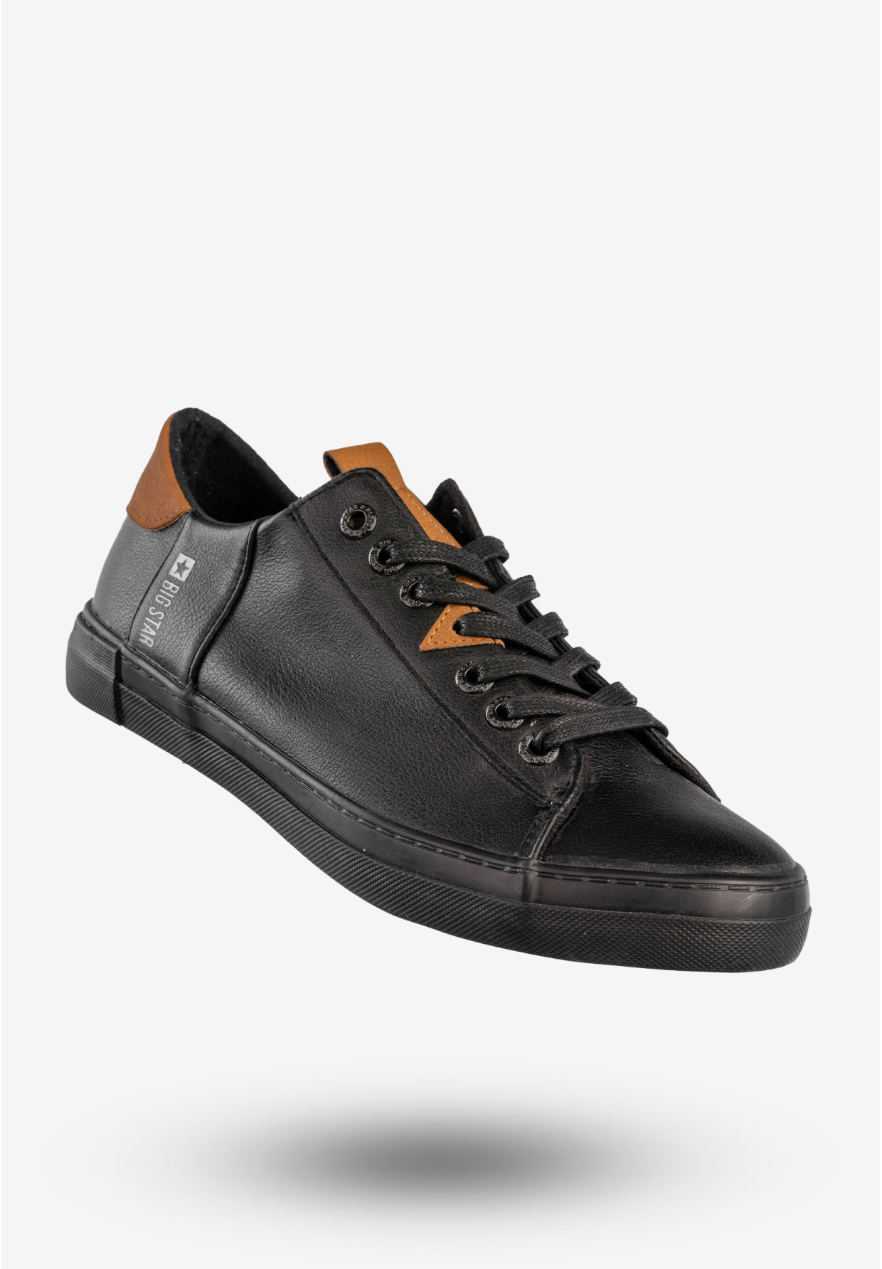 Trampki Męskie BIG STAR Buty Sportowe Tenisówki Ekoskóra Czarne GG174026