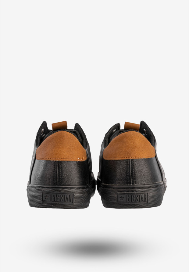Trampki Męskie BIG STAR Buty Sportowe Tenisówki Ekoskóra Czarne GG174026