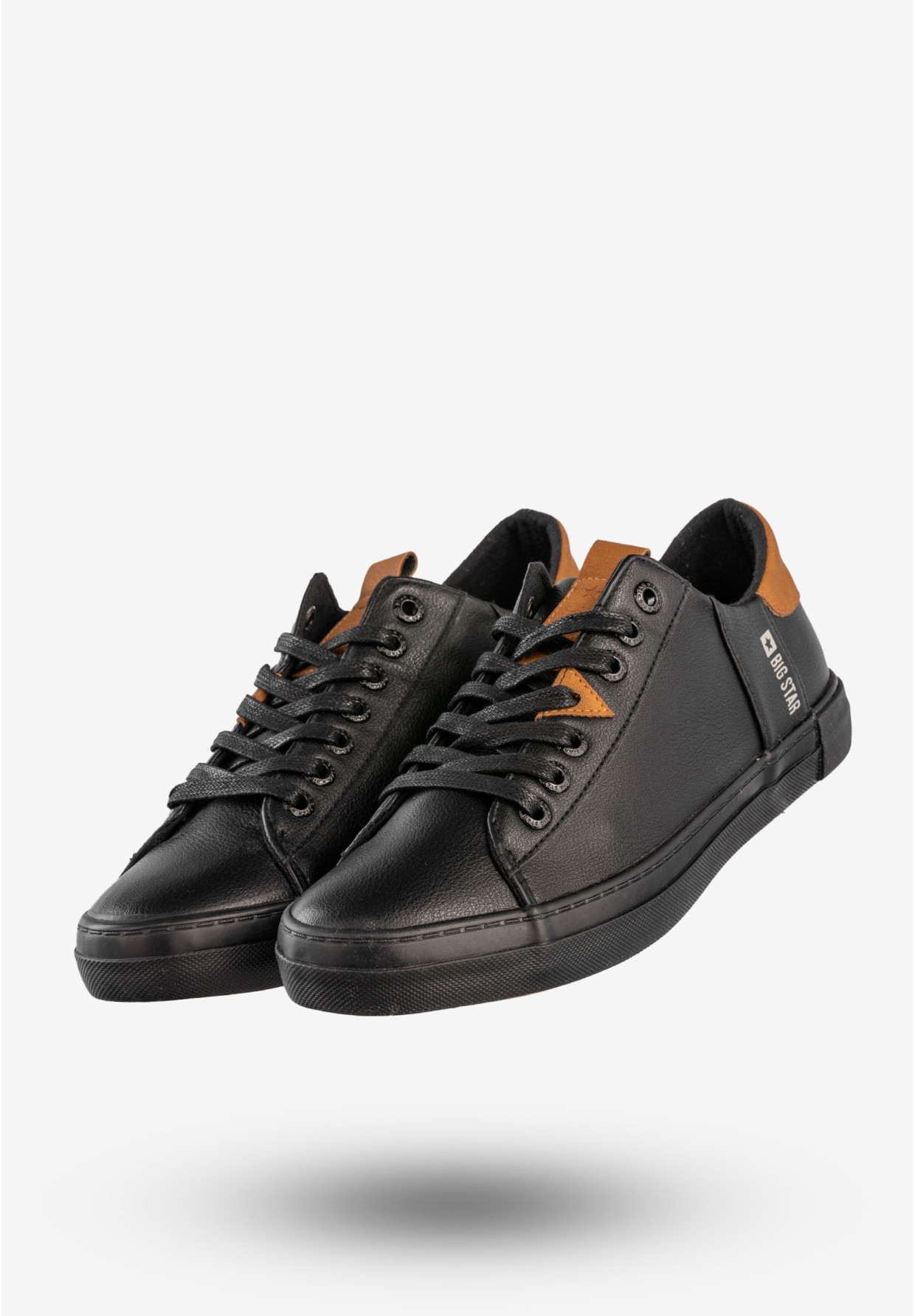 Trampki Męskie BIG STAR Buty Sportowe Tenisówki Ekoskóra Czarne GG174026