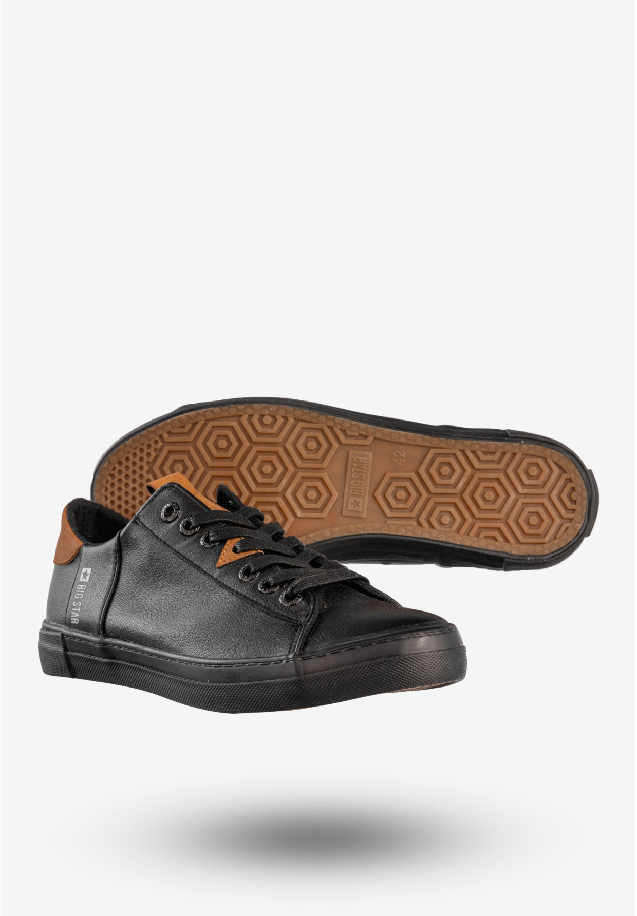 Trampki Męskie BIG STAR Buty Sportowe Tenisówki Ekoskóra Czarne GG174026
