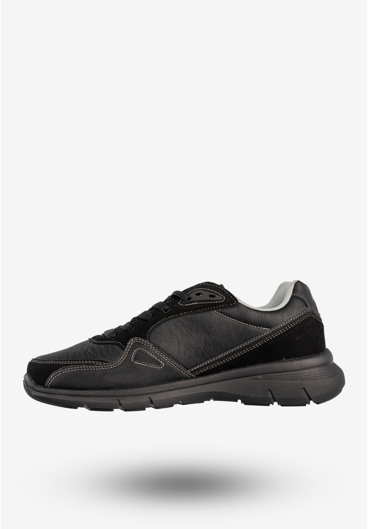 Sneakersy Męskie McBraun Ekoskóra Buty Sportowe Czarne 24MN03-6754