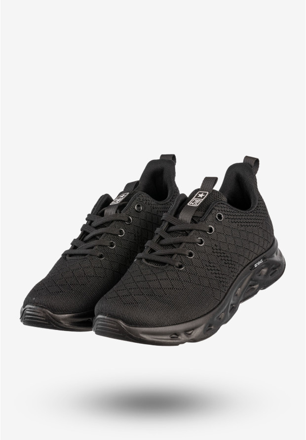 Sneakersy Męskie News Buty Sportowe Do Biegania Czarne 24MN46-6830