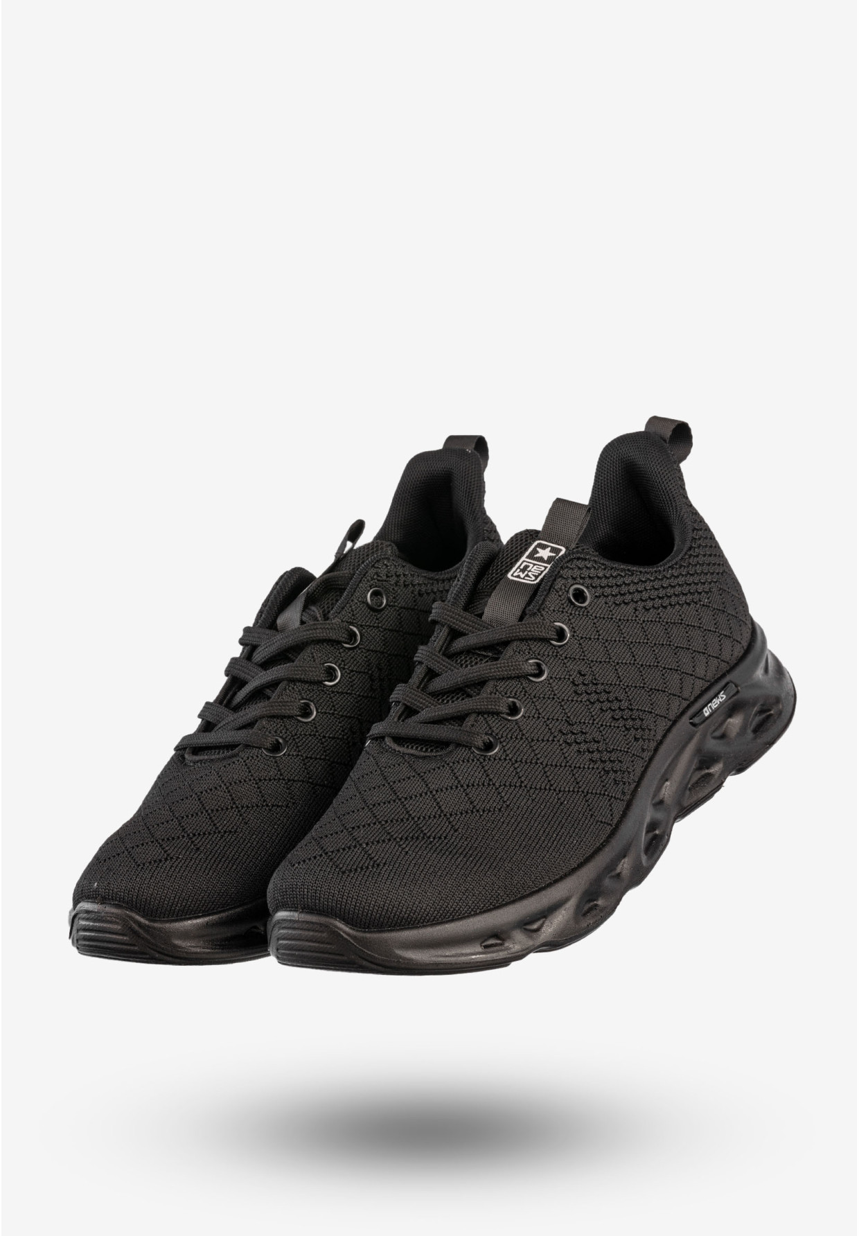 Sneakersy Męskie News Buty Sportowe Do Biegania Czarne 24MN46-6830