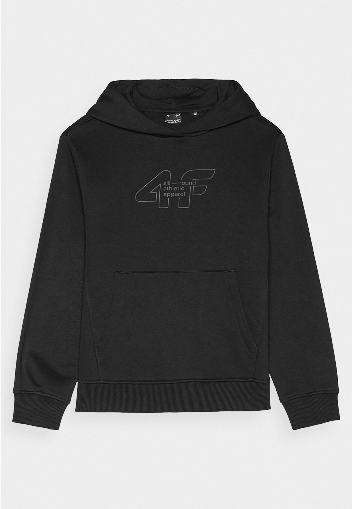 Bluza Chłopięca 4F Z Kapturem Logo Czarna 4FJRAW24TSWSM1828