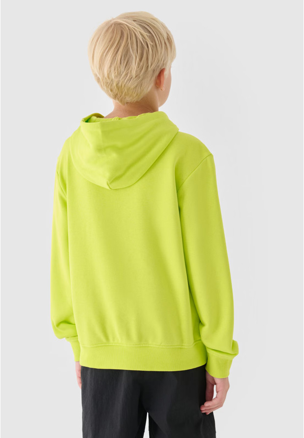 Bluza Chłopięca 4F Z Kapturem Logo Zielona 4FJRAW24TSWSM1828