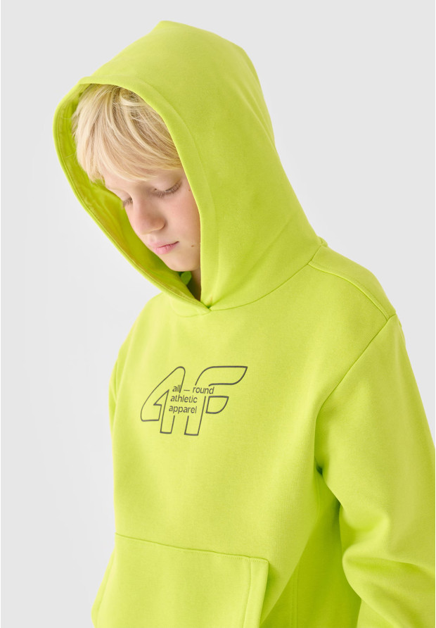 Bluza Chłopięca 4F Z Kapturem Logo Zielona 4FJRAW24TSWSM1828