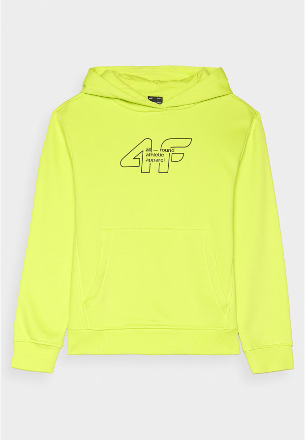 Bluza Chłopięca 4F Z Kapturem Logo Zielona 4FJRAW24TSWSM1828