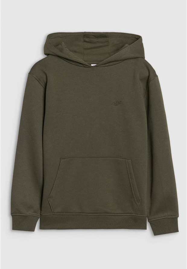 Bluza Chłopięca 4F Z Kapturem Logo Khaki 4FJRAW24TSWSM1833
