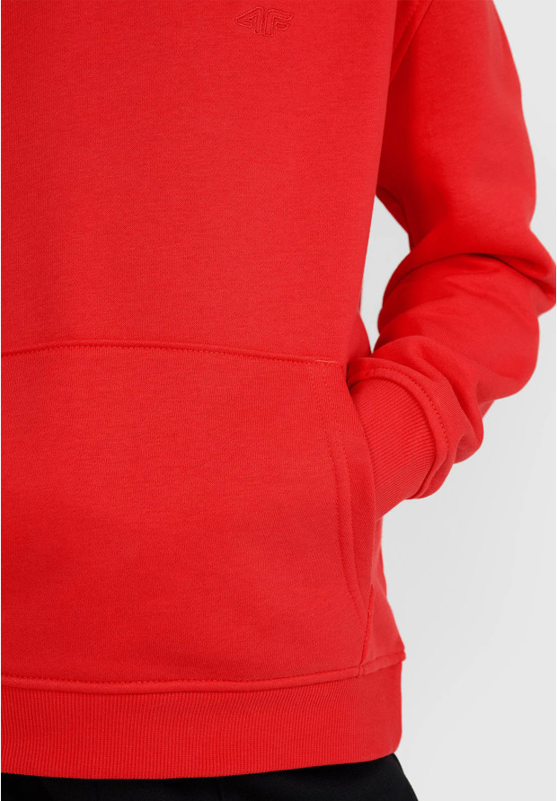 Bluza Chłopięca 4F Z Kapturem Logo Pomarańczowa 4FJRAW24TSWSM1833