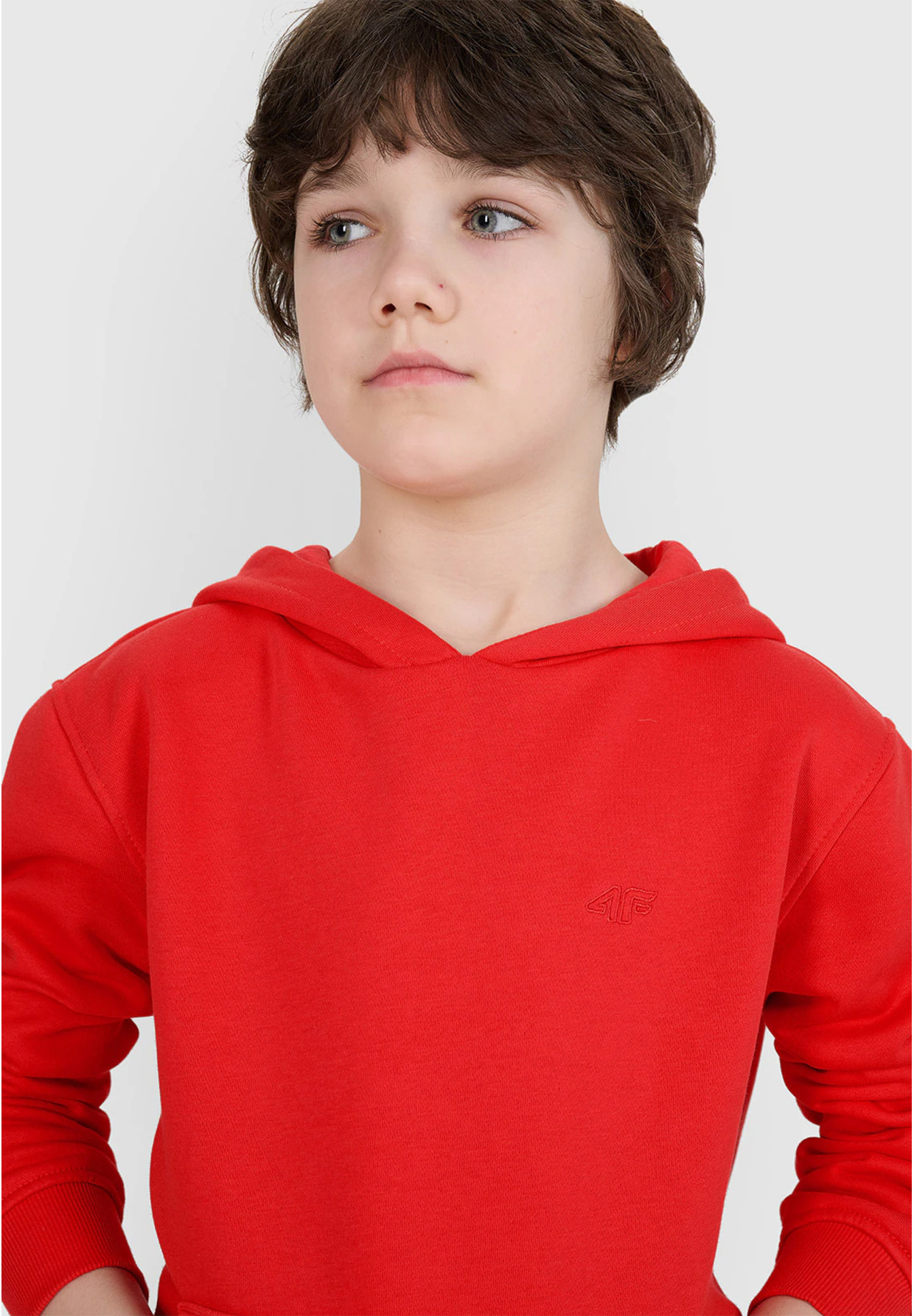 Bluza Chłopięca 4F Z Kapturem Logo Pomarańczowa 4FJRAW24TSWSM1833
